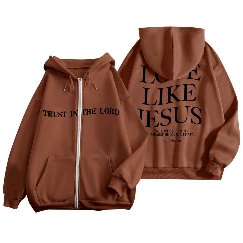 Love like Jesus Zip Hoodie - Dam