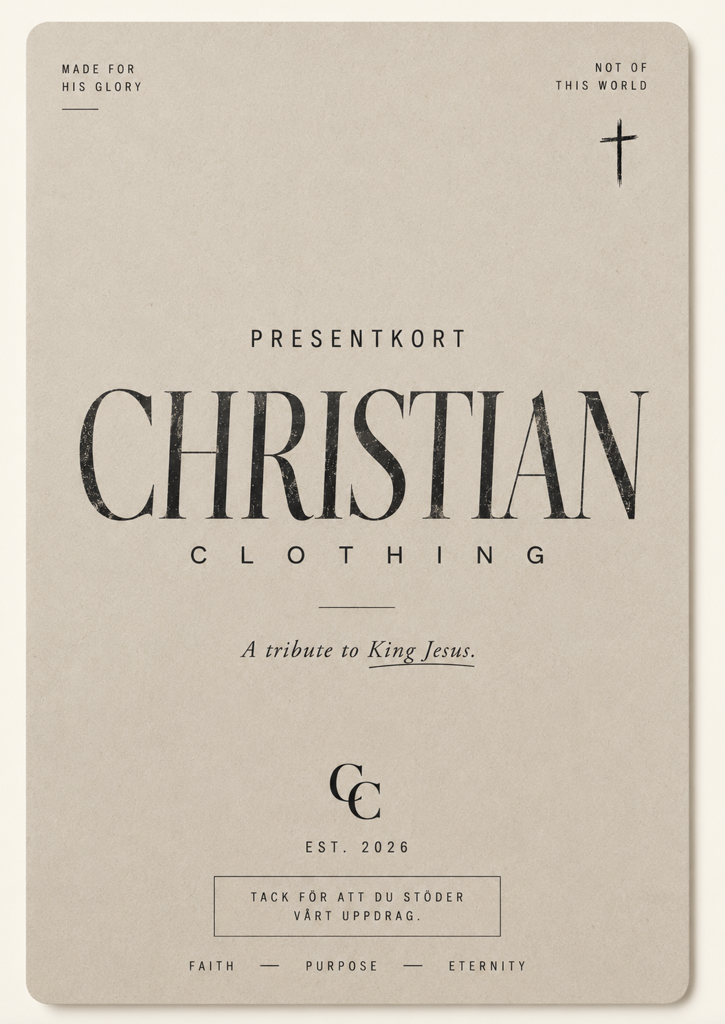 Christian clothing Presentkort